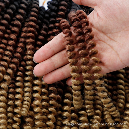 8Inch Ombre Spring Twist Hair Jamaica Bounce Fluffy Twist Crochet Braids Synthetic Hair Extensions Braids Kinky Curly Twists